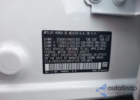 2025 Acura Adx A-Spec from USA, damaged, VIN 3HDSA2H52SM707729